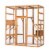 FX070 - Outdoor Cat Enclosure with Sunlight Top Panel, Perches, Sleeping Boxes, Pet Playpen Perspective: back