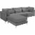 Meridian Furniture Julia Gray Velvet Modular Sectional Perspective: back