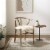 Linon Layla Wishbone Wood Chair in Brown Perspective: back