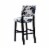 Linon Corey 30  Wood Cow Print Bar Stool in Black Perspective: back