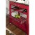 Linon Natalie Wood Stainless Steel Top Kitchen Cart in Red Perspective: back