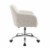 Linon Colton Sherpa Metal Upholstered Office Chair in Chrome Perspective: back