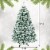 4.5ft Pre-lit Snow Flocked Christmas Tree Hinged Pine Tree Holiday Decoration Perspective: back