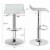 Set of 4 Swivel Bar Stool PU Leather Adjustable Kitchen Counter Bar Chair White Perspective: back