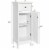 Bathroom Floor Storage Cabinet Side Wooden Organizer w/ Drawer & Shutter Door Perspective: back