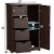 Wooden 4 Drawer Free Standing Bathroom Floor Cabinet Adjustable Storage Cupboard Perspective: back