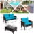 4PCS Rattan Patio Furniture Conversation Set Cushioned Outdoor Furniture Set Perspective: back