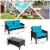 4PCS Rattan Patio Furniture Conversation Set Cushioned Outdoor Furniture Set Perspective: back