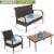 4PCS Rattan Patio Conversation Set Outdoor Furniture Set Cushioned Perspective: back