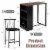 Gymax 3 Piece Counter Height Pub Dining Set Kitchen Table & Chairs w/ Storage Espresso Perspective: back