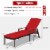 Gymax Adjustable Rattan Chaise Recliner Lounge Chair Patio Outdoor w/ Red Cushion Perspective: back