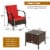 3PCS Patio Rattan Conversation Set Outdoor Furniture Set w/Table Perspective: back