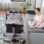 Gymax Portable Baby Bed Side Crib Height Adjustable W/ Music Box & Toys Dark Grey Perspective: back