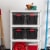 IRIS USA 4 Pack 40qt Plastic Storage Bin with Lid and Secure Latching Buckles, Black Perspective: back