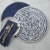 Split P Zuri Medallion Printed Round Placemat Set - Navy Perspective: back