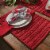 Park Designs Winter Scarf Placemat Set - Red Perspective: back