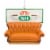 Hallmark Friends Central Perk Cafe Couch Christmas Ornament Perspective: back