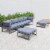 LeisureMod Chelsea 6-Piece Patio Ottoman Sectional Black Aluminum With Cushions Perspective: back