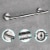 Aquaterior 5-Piece Bathroom Hardware Set Wall Mount Towel Bar Toilet Paper Holder Robe Hook Perspective: back