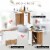 JOMEED Folding Dining Kitchen Table with Drawer and 2-Layer Storage Shelf, White Perspective: back