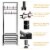 Metal Entryway Coat Shoe Rack Hall Tree with 3-Tier Shoe Bench Shoe Storage 18 Hooks Coat Hat Perspective: back