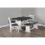 Sunny Designs Carriage House Farmhouse Wood Side Bench in Off White Dark Brown Perspective: back