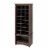 Prepac Tall Shoe Cubbie Cabinet in Espresso Perspective: back