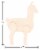 Multicraft Wood Standing Animal Llama Perspective: back
