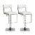 CorLiving Square Tufted Adjustable Barstool in White Faux Leather - Set of 2 Perspective: back