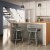 Amisco Derek 30.75  Polyester Swivel Bar Stool in Heather Light Gray/Glossy Gray Perspective: back