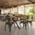 Amisco Laredo Distressed Wood and Metal Dining Table in Brown/Gun Metal Perspective: back