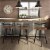 Amisco Brisk 29  Distressed Wood Swivel Bar Stool in Brown/Gun Metal Perspective: back