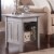 AFI Nantucket Solid Wood Traditional End Table with Shelf in Driftwood Perspective: back
