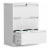 AOBABO 3 Drawer Lateral File Cabinet w/ Lock for Letter/Legal Size Paper, White Perspective: back