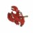 Set of 6 Distressed Finish Red / Black Cast Iron Lobster Drawer Pulls Perspective: back