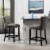 Sonoma 28  Upholstered Counter Height Bar Stool (Set of 2) Dark Heathered Grey Perspective: back