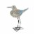 Carved Wood and Metal Sandpiper Shorebird Statue Coastal Accent Perspective: back