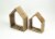 Set of 2 House Shaped Wooden Wall Mounted Shelves Perspective: back