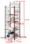 Edgeware 5 Tier Freestanding Bathroom Spacesaver Rack, Pewter Metal Perspective: back