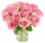 Coming Up Roses Fresh Flower Arrangement In Glass Vase 16 stems Perspective: back