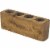 Luxury Living 4-Hole Rustic Wooden Sugar Mold Candle Holder in Pecan Brown Perspective: back