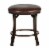 Hillsdale Hastings Faux Leather Backless Vanity Stool in Antique Bronze/Brown Perspective: back