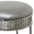 Hillsdale Venice Diamond Band Fabric Upholstered Backless Vanity Stool in Chrome Perspective: back