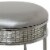 Hillsdale Venice Diamond Band Fabric Upholstered Backless Vanity Stool in Chrome Perspective: back