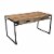 Anaheim Katy 2-Drawer Solid Wood Writing Desk in Brown with Iron Legs Perspective: back
