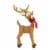 Christmas Retro Deer With Scarf Polyresin Velveteen Bow 2929408 Perspective: back