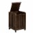 HomeRoots 15.75  Rolling Modern Wood Laundry Hamper with Lid in Espresso Perspective: back