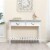 LuxenHome Distressed White Wood and Metal Console and Entryway Table Perspective: back