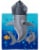 Dawhud Direct Baby Shark Poncho Towels for Kids with Hood Perspective: back