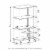 Turn-N-Tube 4-Tier Toolless Kitchen Storage Shelf Cart, French Oak Grey/Black Perspective: back